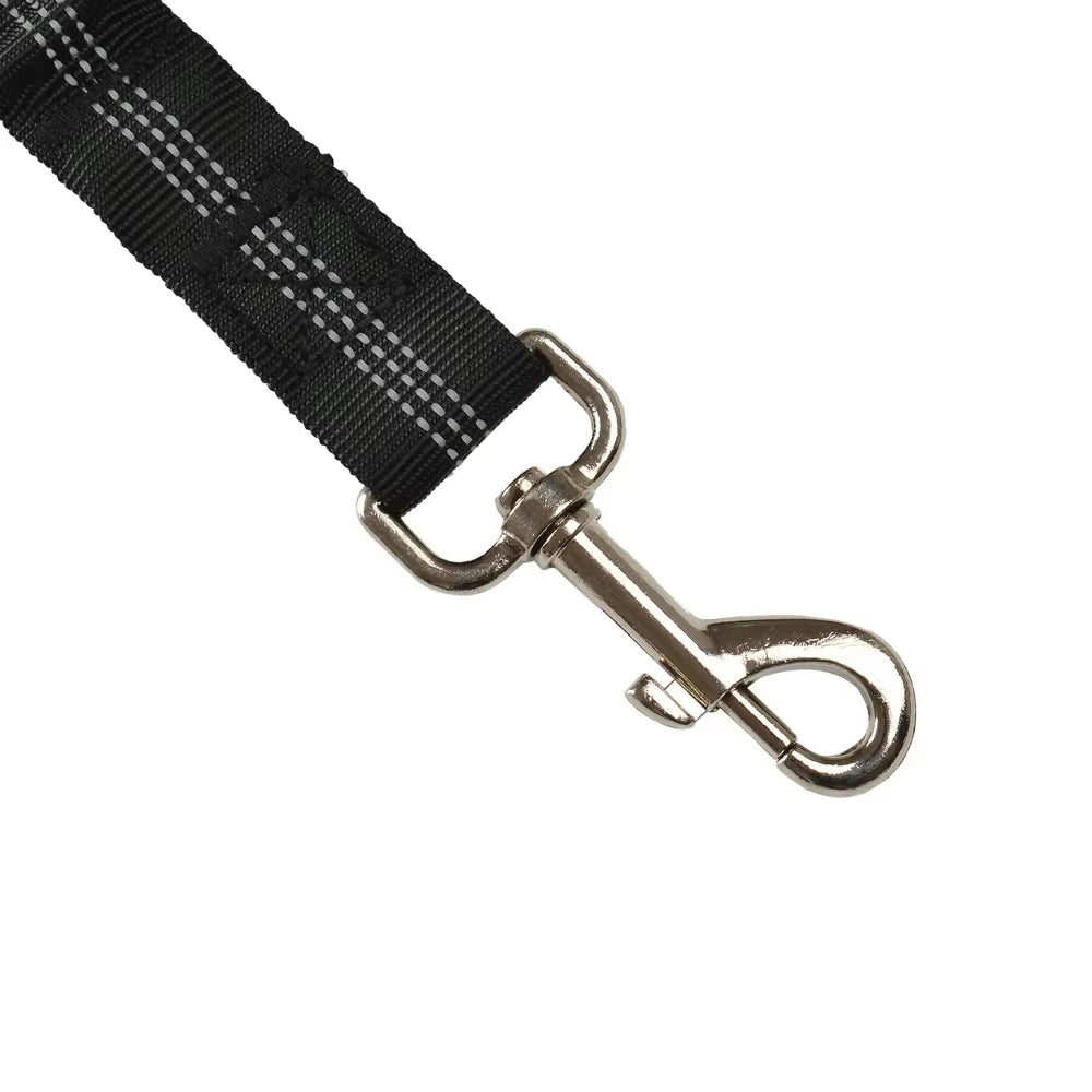 Adjustable Reflective Nylon Dog Seat Belt for Small and Large Breeds - Elastic Travel Safety Restraint for Puppies and French Bulldogs