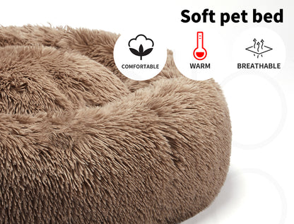 Pawz Plush Dog Calming Bed - Thick, Soft, Round, and Washable for Large Breeds