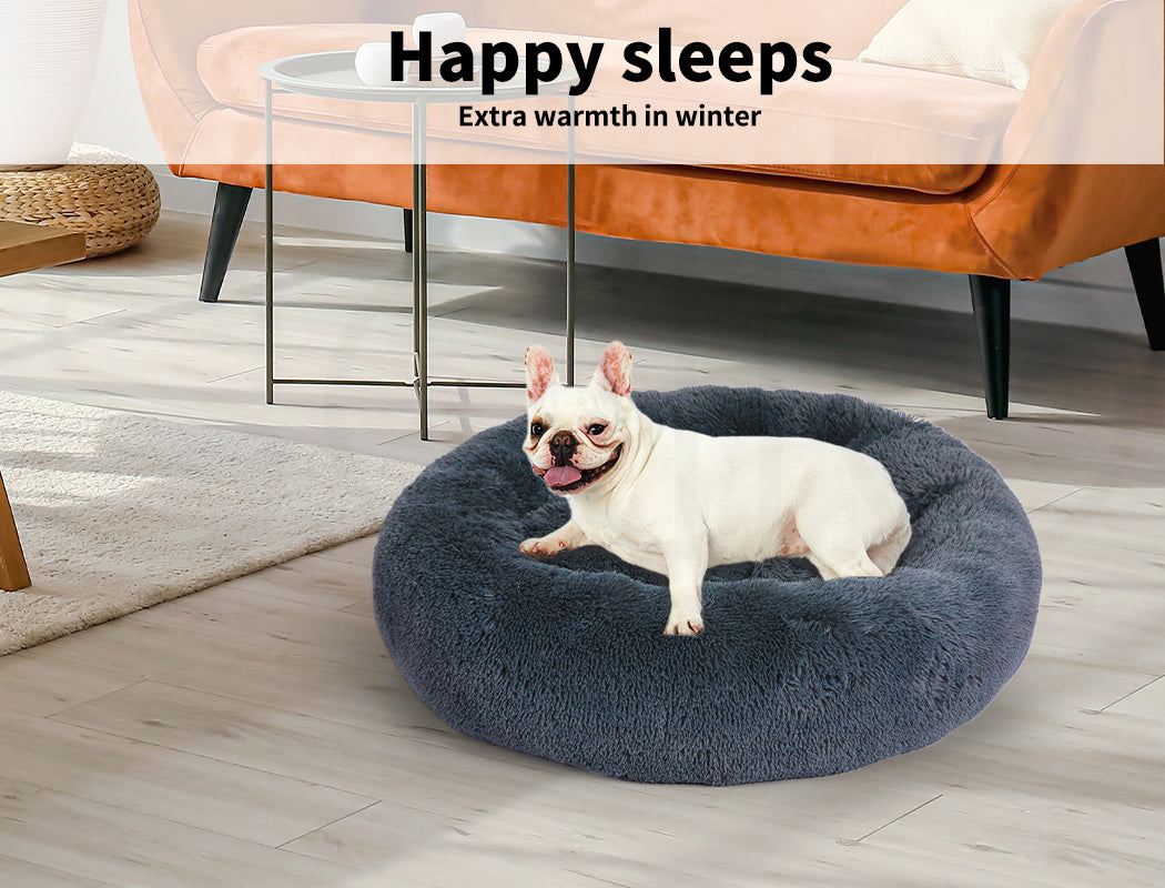 Pawz Plush Dog Calming Bed - Thick, Soft, Round, and Washable for Large Breeds