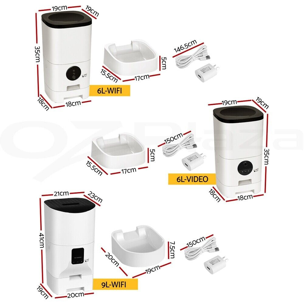 I.Pet Smart Automatic Pet Feeder with Camera and WiFi Connectivity for Dogs and Cats