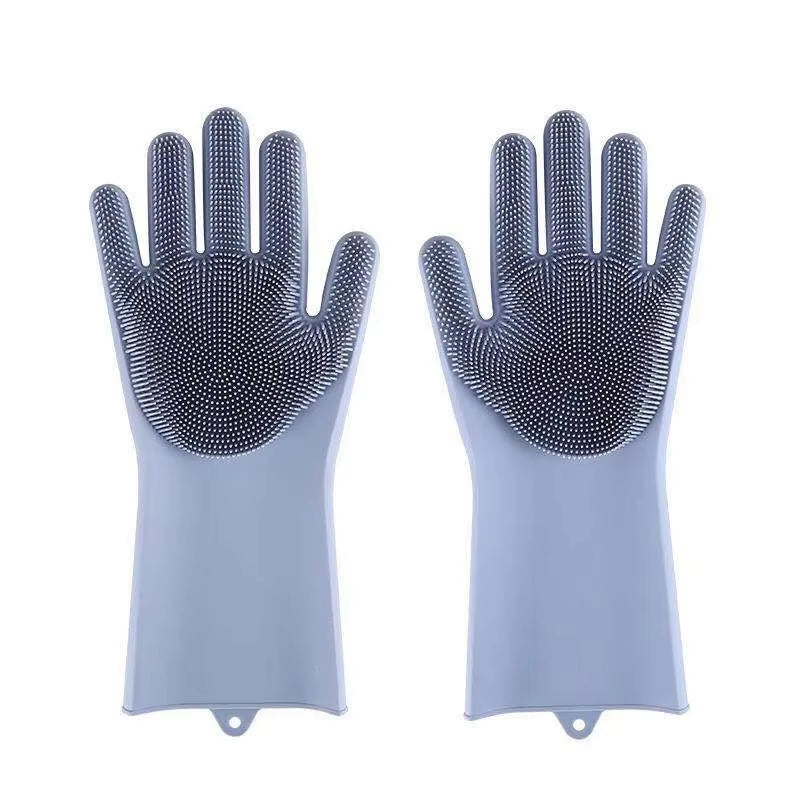 Pet Grooming Silicone Cleaning Gloves for Dogs and Cats - Bathing, Scrubbing, and Hair Removal Tool
