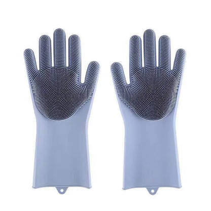 Pet Grooming Silicone Cleaning Gloves for Dogs and Cats - Bathing, Scrubbing, and Hair Removal Tool