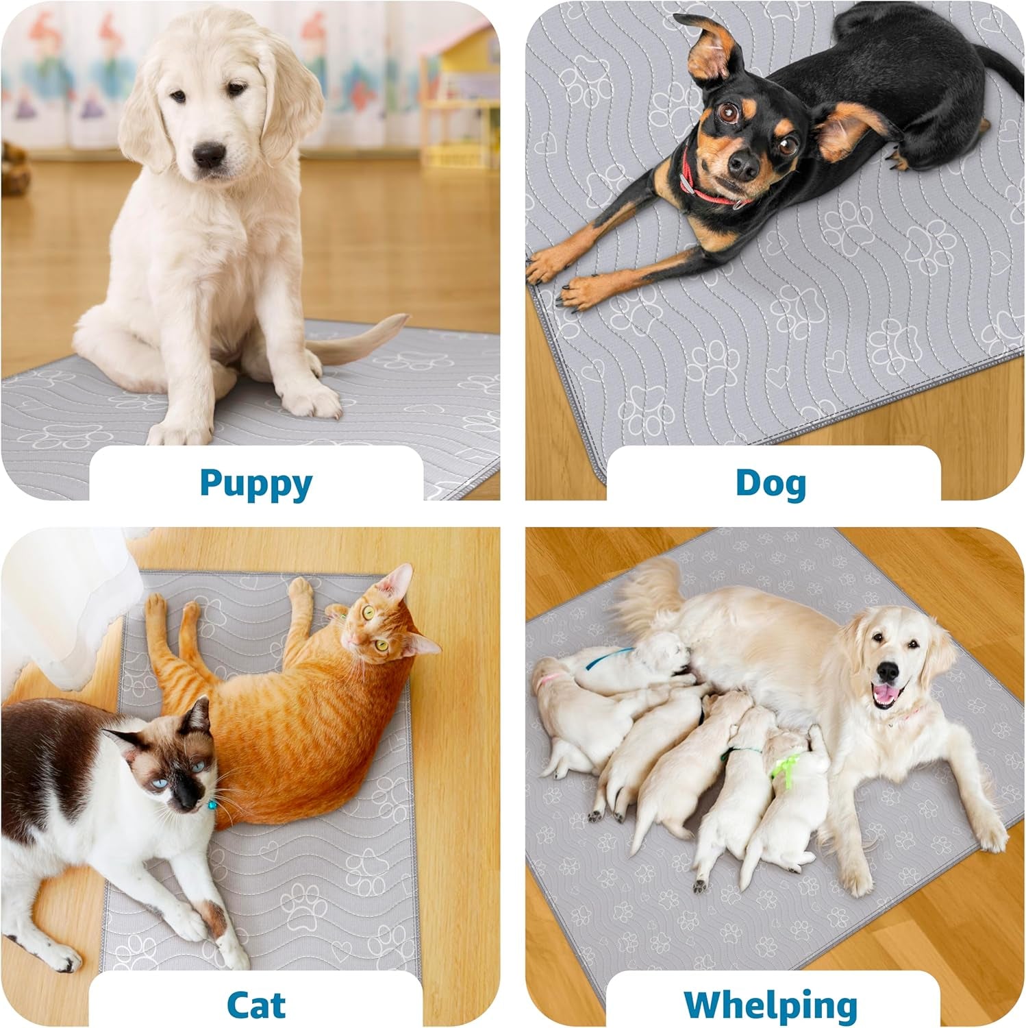 Reusable Puppy Training Pad – Waterproof, Extra-Absorbent, and Washable Potty Solution for Dogs – Ideal for Training, Whelping, and Floor Protection (Medium - 36"X41")