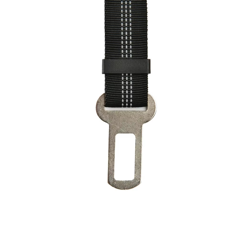 Adjustable Reflective Nylon Dog Seat Belt for Small and Large Breeds - Elastic Travel Safety Restraint for Puppies and French Bulldogs