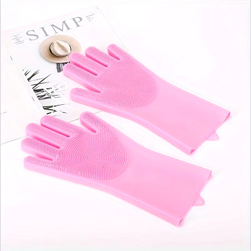 Pet Grooming Silicone Cleaning Gloves for Dogs and Cats - Bathing, Scrubbing, and Hair Removal Tool