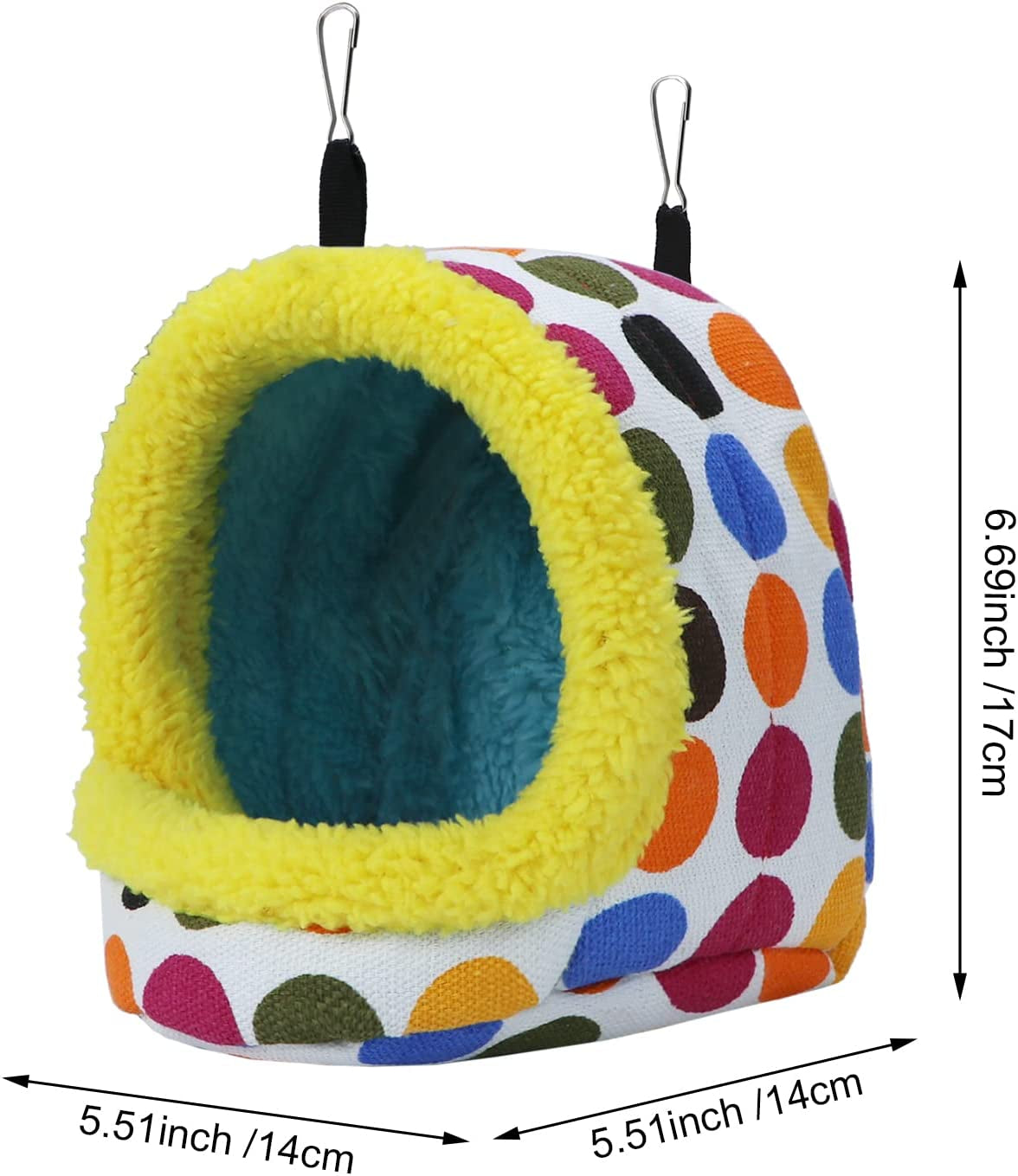 Medium Plush Bird Hanging Hammock Nest House - Cozy Cave Accessory for Conures, Lovebirds, Budgies, and Cockatiels