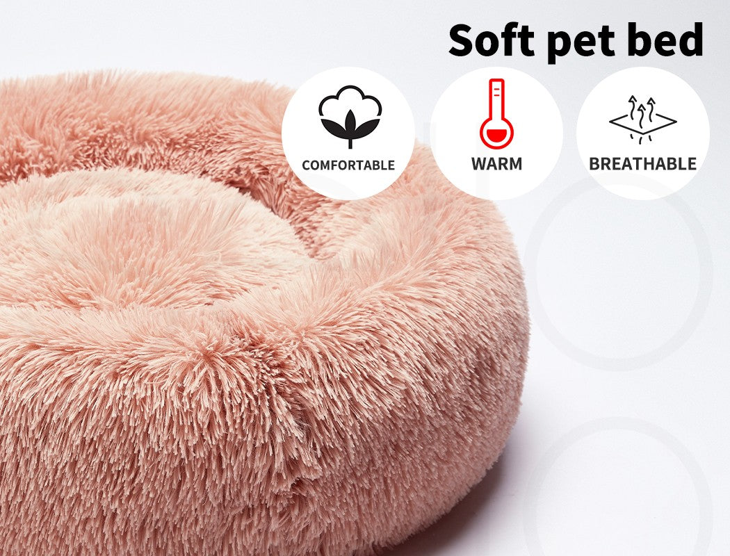 Pawz Plush Dog Calming Bed - Thick, Soft, Round, and Washable for Large Breeds