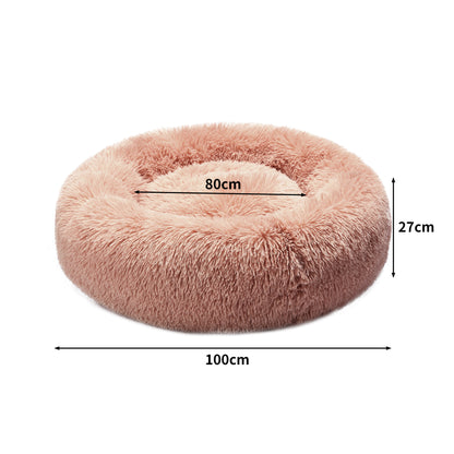 Pawz Plush Dog Calming Bed - Thick, Soft, Round, and Washable for Large Breeds