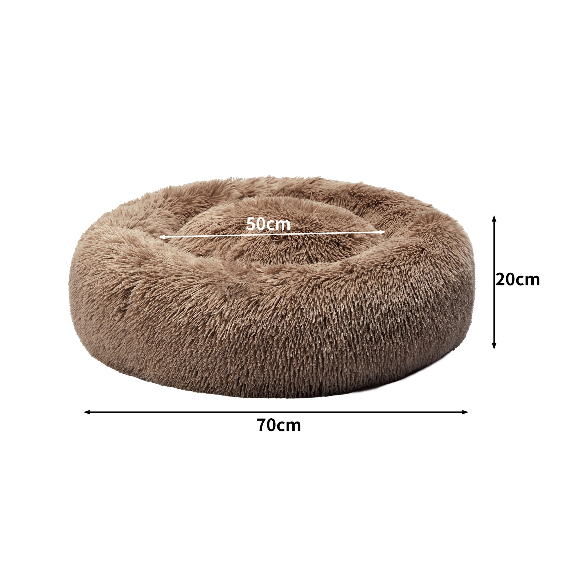 Pawz Plush Dog Calming Bed - Thick, Soft, Round, and Washable for Large Breeds