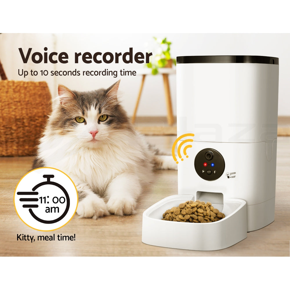 I.Pet Smart Automatic Pet Feeder with Camera and WiFi Connectivity for Dogs and Cats