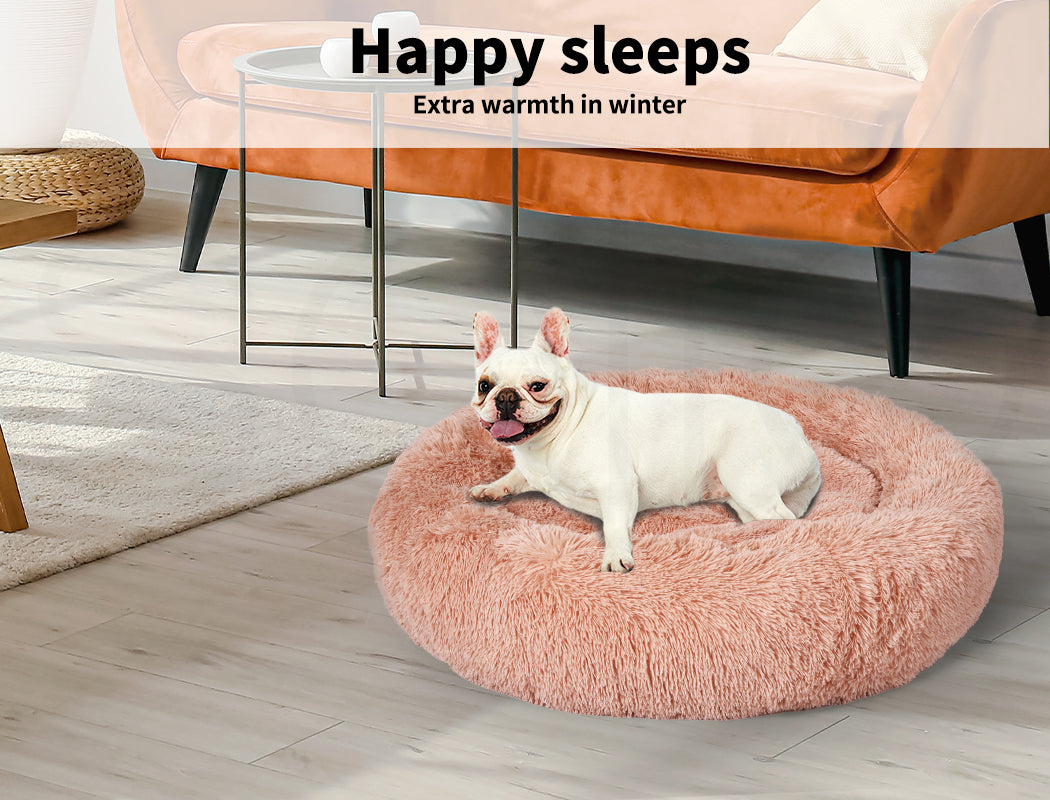 Pawz Plush Dog Calming Bed - Thick, Soft, Round, and Washable for Large Breeds