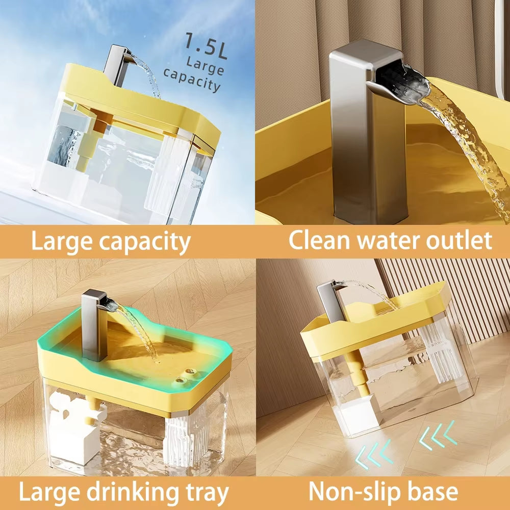 Automatic Cat Water Fountain with USB-Powered Pump and Anti-Dry Burning Filter System