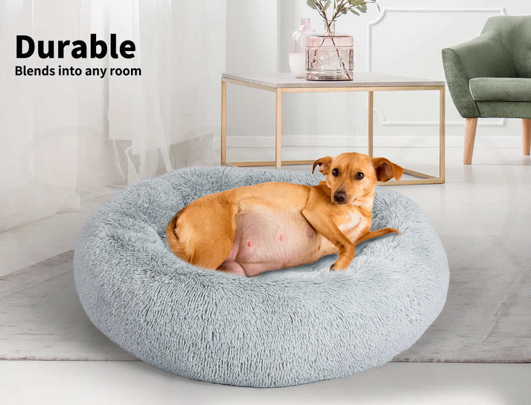 Pawz Plush Dog Calming Bed - Thick, Soft, Round, and Washable for Large Breeds